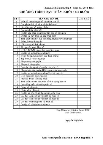 Chuyên đề bồi dưỡng Lớp 6 - Năm học 2012-2013 - THCS Hợp Hòa