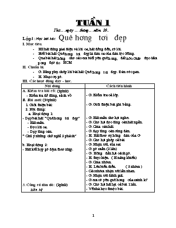 Giáo án môn Âm nhạc Tiểu học