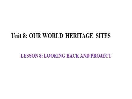 Bài giảng Tiếng Anh Lớp 11 thí điểm - Unit 8: Our world heritage sites (Lesson 8: Looking back and project)