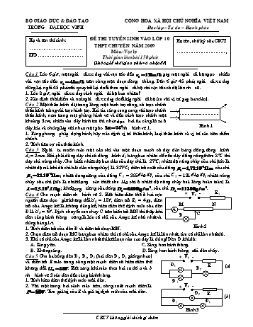 Đề thi tuyển sinh môn Vật lí vào Lớp 10 THPT chuyên - Đề 1 (Kèm đáp án)