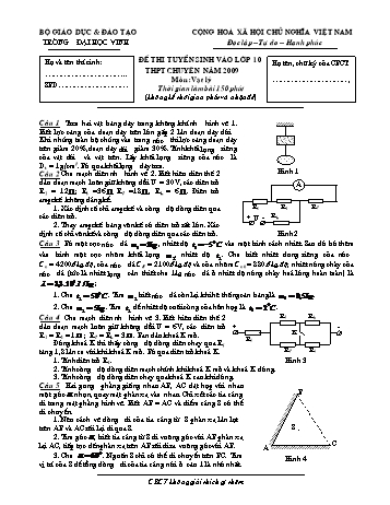 Đề thi tuyển sinh môn Vật lí vào Lớp 10 THPT chuyên - Đề 2