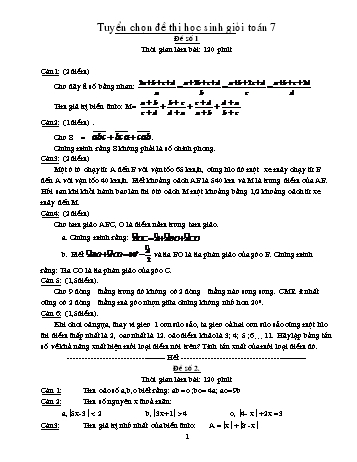 29 Đề thi học sinh giỏi môn Toán Lớp 7 (Có đáp án) 29 Đề thi học sinh giỏi môn Toán Lớp 7 (Có đáp án)