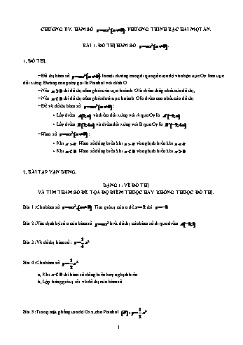 Bài tập ôn tập Đại số 9 - Chương 4 - Bài 1: Đồ thị hàm số y = ax² (a # 0)