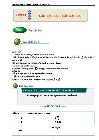 Bài tập ôn tập Đại số Lớp 9 - Chương 1: Căn bậc hai – căn bậc ba Bài tập ôn tập Đại số Lớp 9 - Chương 1: Căn bậc hai – căn bậc ba
