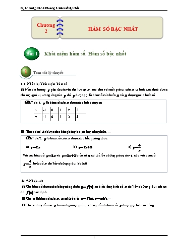 Bài tập ôn tập Đại số Lớp 9 - Chương 2: Hàm số bậc nhất
