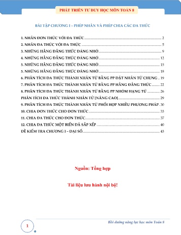 Bồi dưỡng năng lực học môn Toán 8