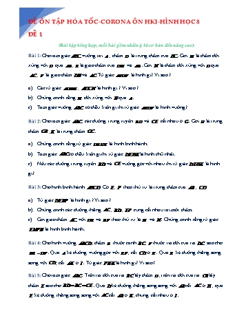 Đề cương ôn tập môn Hình học Lớp 8 - Chương 2 Đề cương ôn tập môn Hình học Lớp 8 - Chương 2