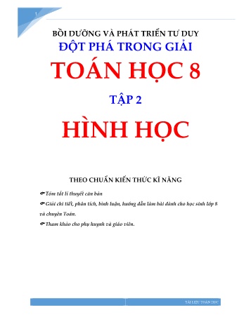 Tài liệu Bồi dưỡng và phát triển tư duy đột phá trong giải Toán học 8 - Tập 2