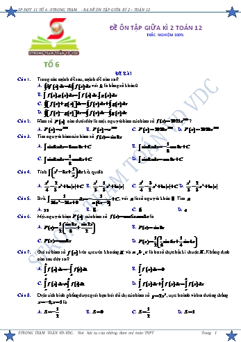 Đề thi thử lần 1 môn Toán Lớp 12 - Năm học 2020-2021 - Trường THPT Chuyên Hạ Long (Có đáp án)