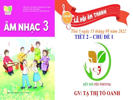 Bài giảng Âm nhạc Lớp 3 (Kết nối tri thức) - Chủ đề 1: Lễ hội âm thanh - Tiết 2: Ôn tập bài hát Múa lân. Đọc bài số 1 - Năm học 2022-2023 - Tạ Thị Tố Oanh