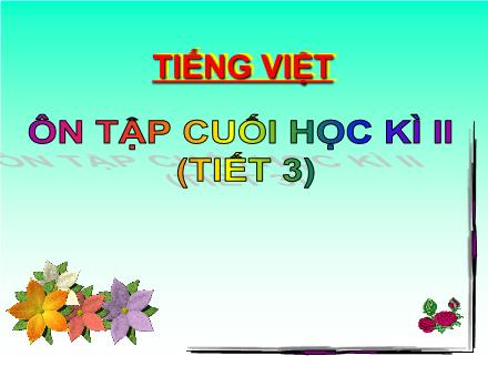 Bài giảng Tiếng Việt Lớp 4 - Ôn tập cuối học kì II (Tiết 3) - Nguyễn Lệ Thủy Bài giảng Tiếng Việt Lớp 4 - Ôn tập cuối học kì II (Tiết 3) - Nguyễn Lệ Thủy