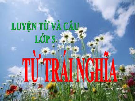 Bài giảng Tiếng Việt Lớp 5 (Luyện từ và câu) - Tuần 4: Từ trái nghĩa - Lê Thị Lam