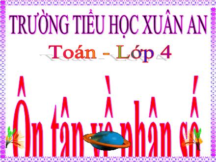 Bài giảng Toán Lớp 4 - Ôn tập phân số - Nguyễn Hải Sơn Bài giảng Toán Lớp 4 - Ôn tập phân số - Nguyễn Hải Sơn