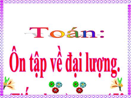 Bài giảng Toán Lớp 4 - Ôn tập về đại lượng trang 172 - Nguyễn Lệ Thủy