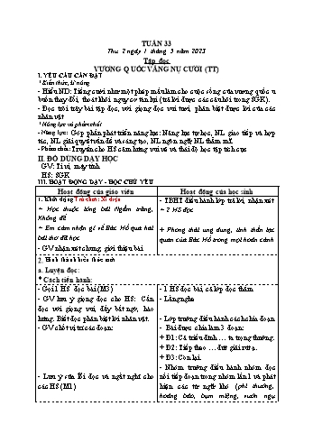 Giáo án các môn Lớp 4 - Tuần 33 (Thứ 2, 3, 4) - Năm học 2022-2023 - Nguyễn Hải Sơn Giáo án các môn Lớp 4 - Tuần 33 (Thứ 2, 3, 4) - Năm học 2022-2023 - Nguyễn Hải Sơn
