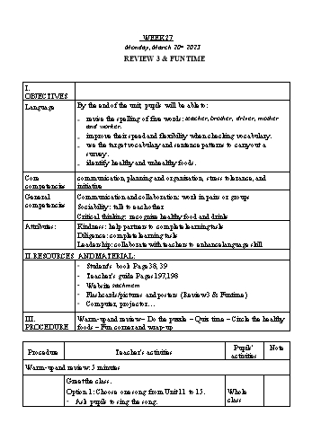 Kế hoạch bài dạy Tiếng Anh Lớp 3 - Tuần 27. Unit 16: My pets - Năm học 2022-2023 - Trà Thị Anh Tú Kế hoạch bài dạy Tiếng Anh Lớp 3 - Tuần 27. Unit 16: My pets - Năm học 2022-2023 - Trà Thị Anh Tú